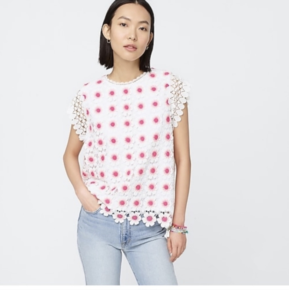 J•Crew | NWT Women's Sleeveless Floral Crochet Blouse